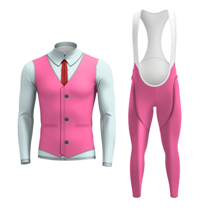 Elegant Thug Pink Men's Long Sleeve Cycling Kit