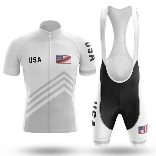 USA White Men's Short Sleeve Cycling Kit | Rsscsports