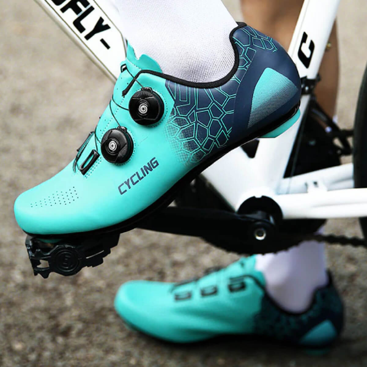 Atomic Cyan Cycling Shoes