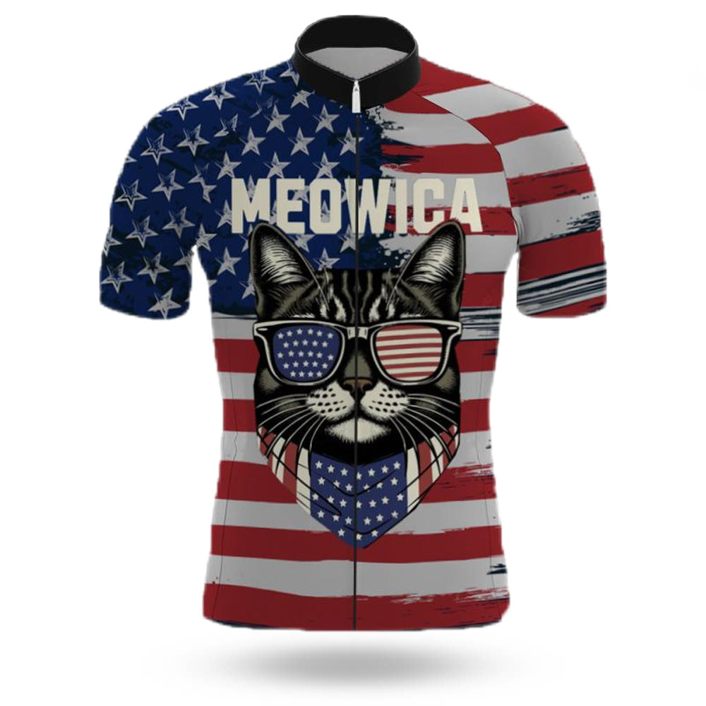 Meowica American Flag Men's Cycling Jersey Kits | Rsscsports