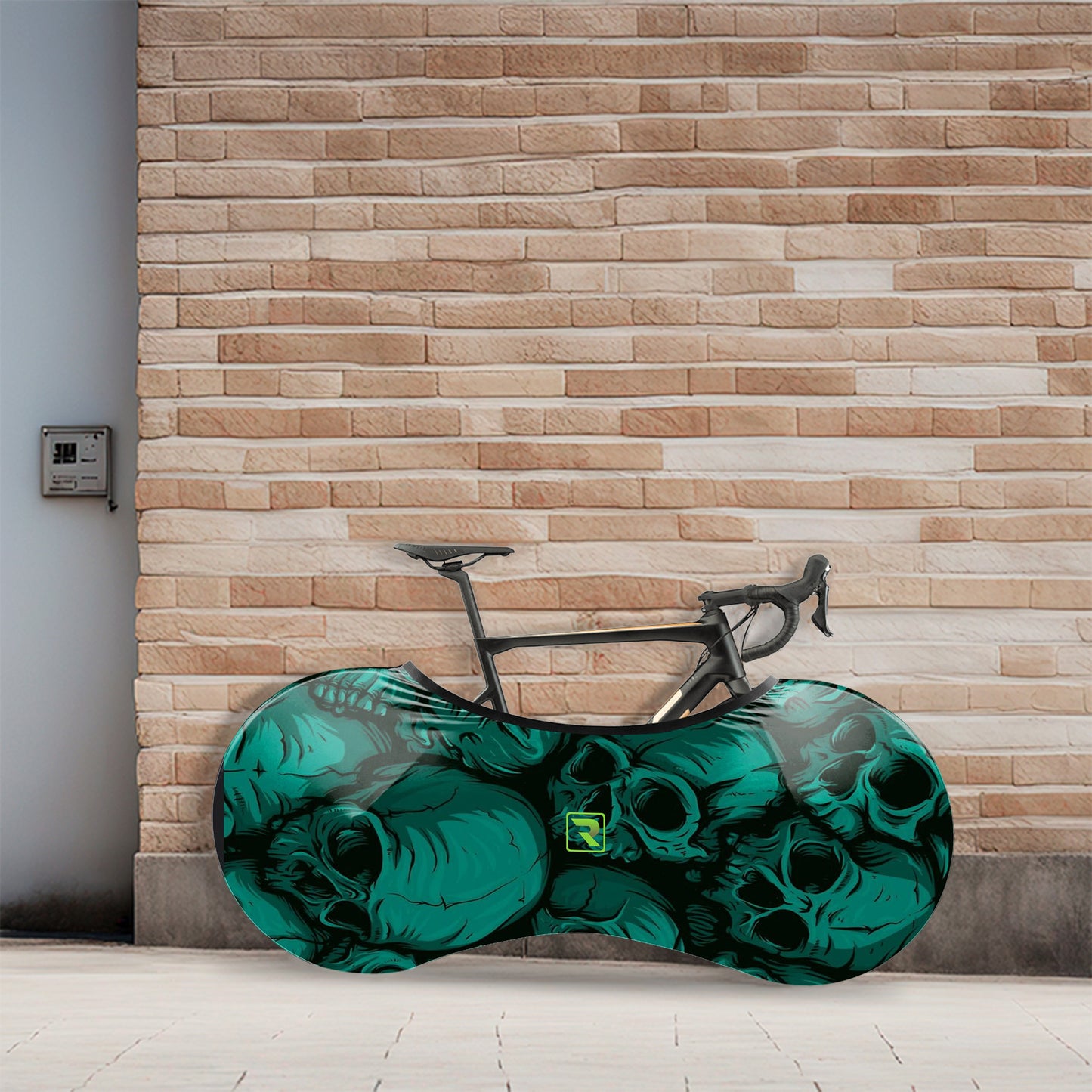 Green Skulls Bicycle Wheels Cover