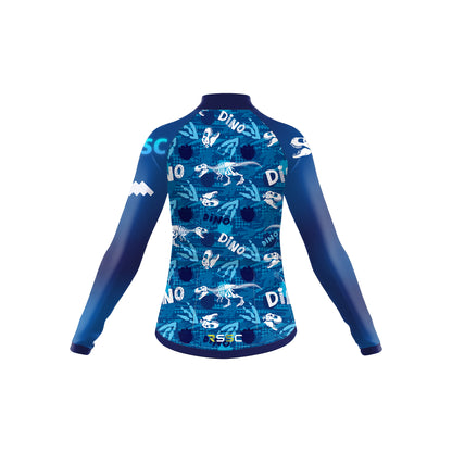 Dino Fossil Blue Women's Long Sleeve Cycling Kit