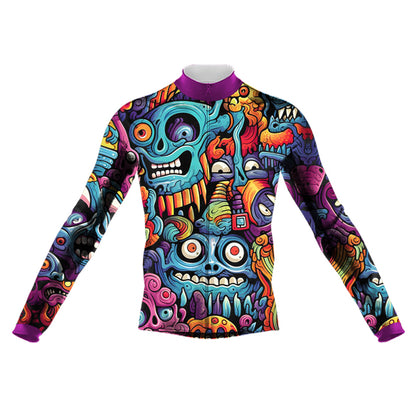 Alien Creatures Multicolor Men's Long Sleeve Cycling Kit