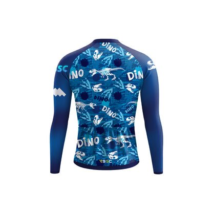 Dino Fossil Blue Men's Long Sleeve Cycling Kit
