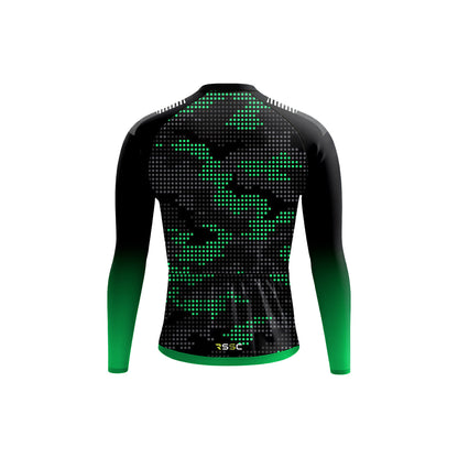 Green Pop Art Men's Long Sleeve Cycling Kit