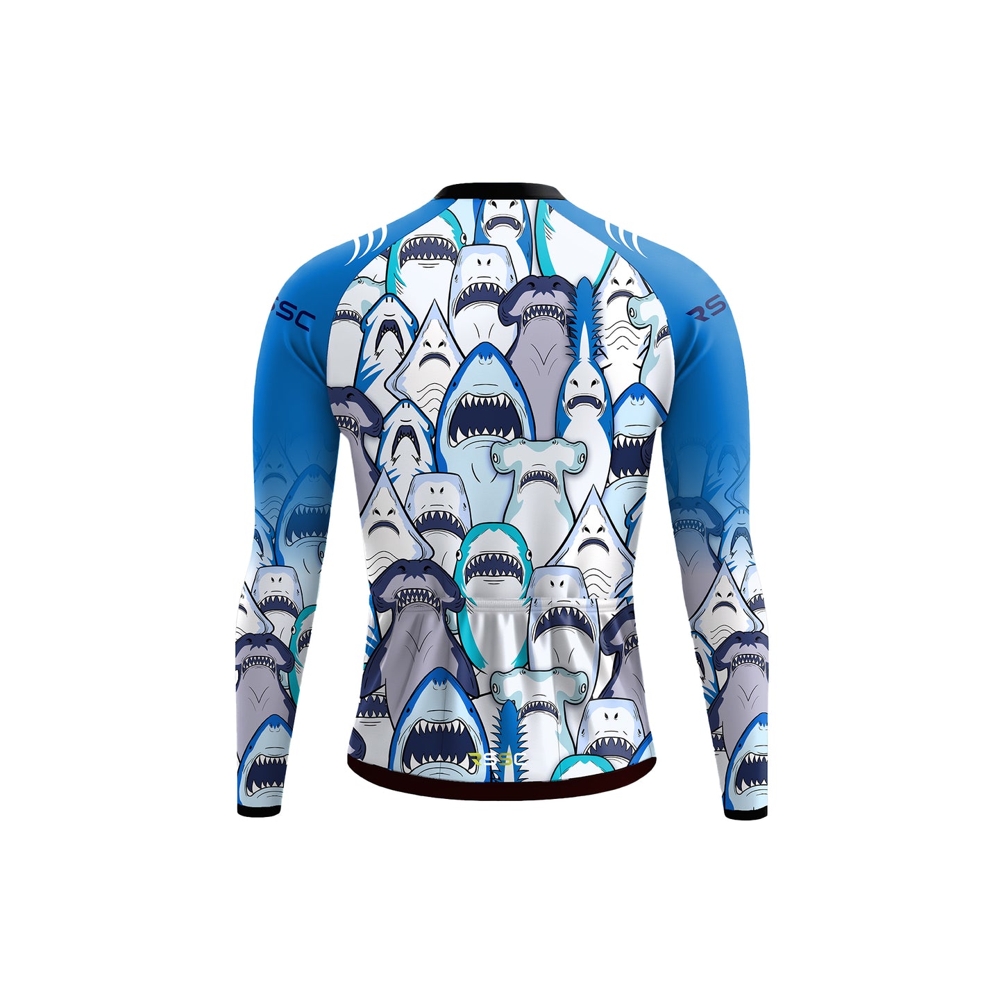 Shark Swarm Blue Men's Long Sleeve Cycling Kit