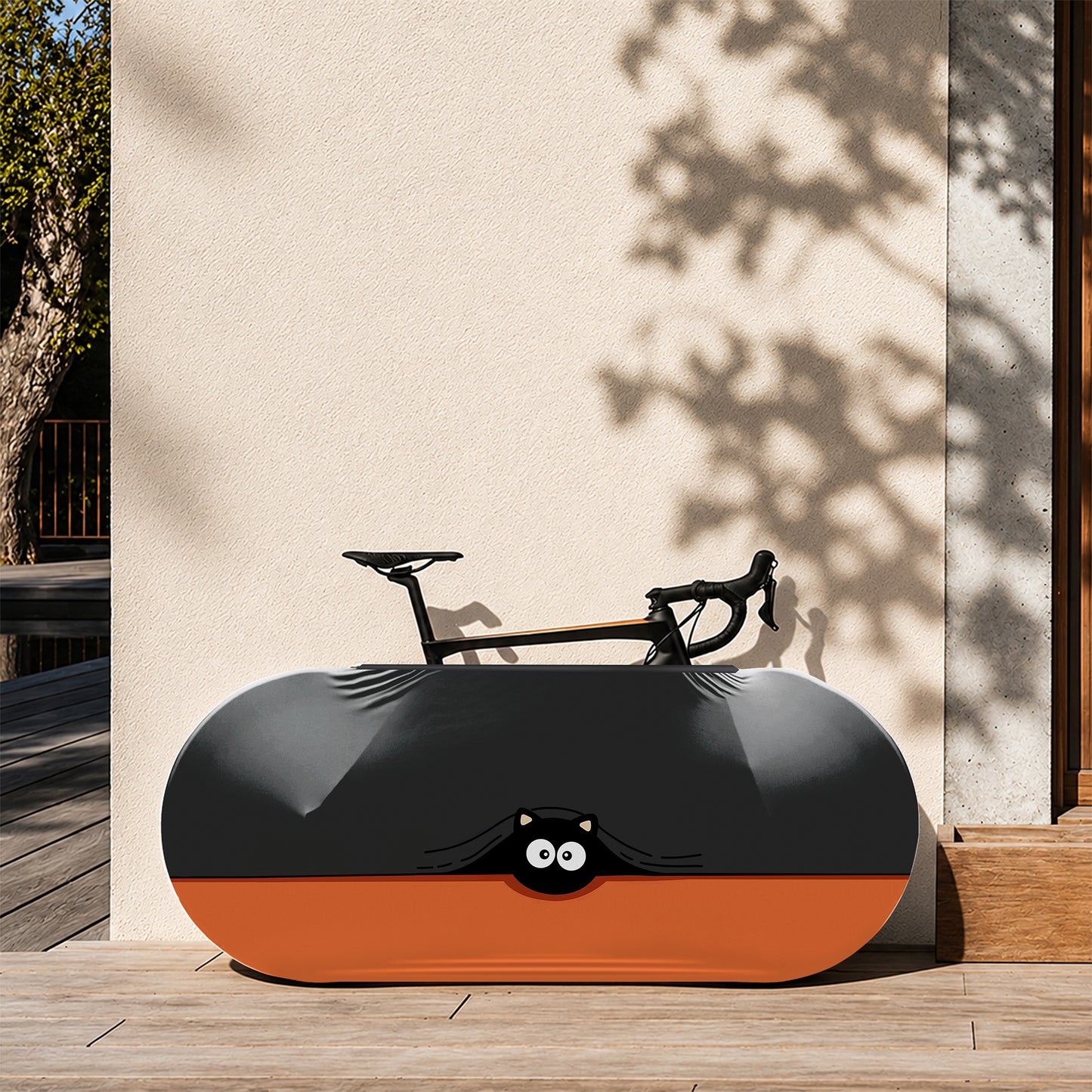 Big-eyed Black Cat Bicycle Wheels Cover