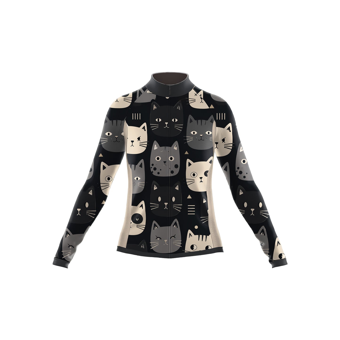 Happy Emoticon Cat Women's Long Sleeve Cycling Kit