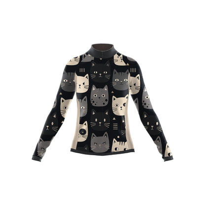 Happy Emoticon Cat Women's Long Sleeve Cycling Kit