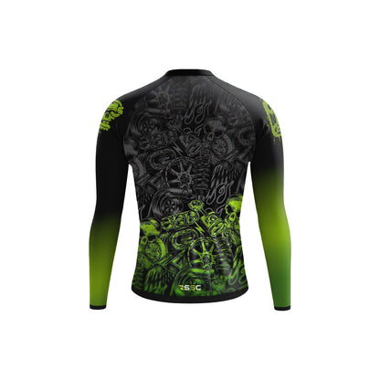 Green-Lit Skull Men's Long Sleeve Cycling Kit