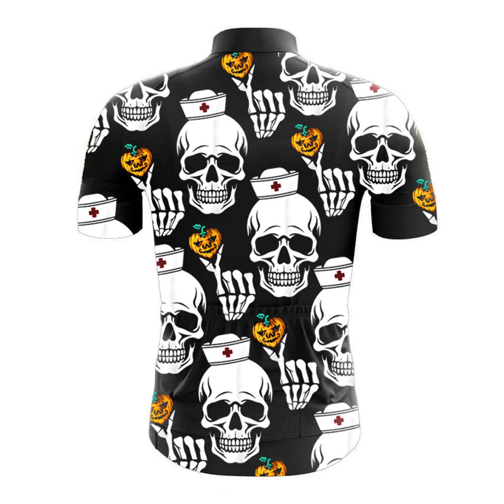 Skull Nurse Distributing Hearts Halloween Men's Cycling Kit