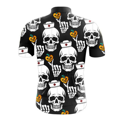 Skull Nurse Distributing Hearts Halloween Men's Cycling Kit