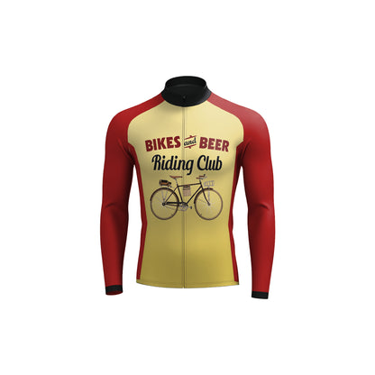 Retro Beer Riding Club Vintage Men's Long Sleeve Cycling Kit