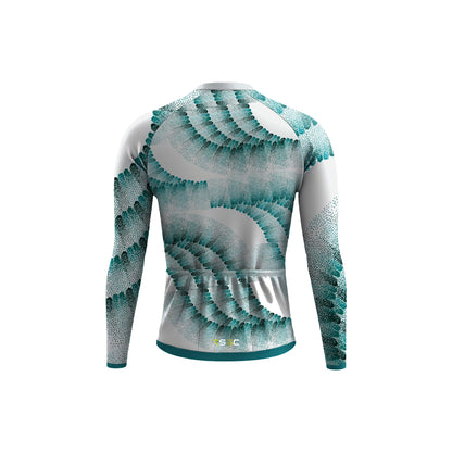 Teal Flow Dot  Men's Long Sleeve Cycling Kit