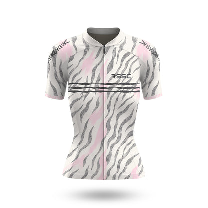 Blush Grey Wild Streaks Women's Short Sleeve Cycling Kit