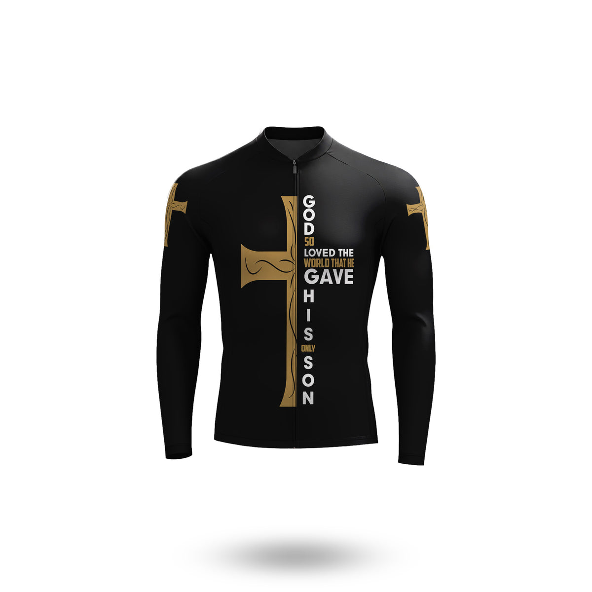 Ensemble de cyclisme à manches longues pour homme, croix chrétienne et Bible