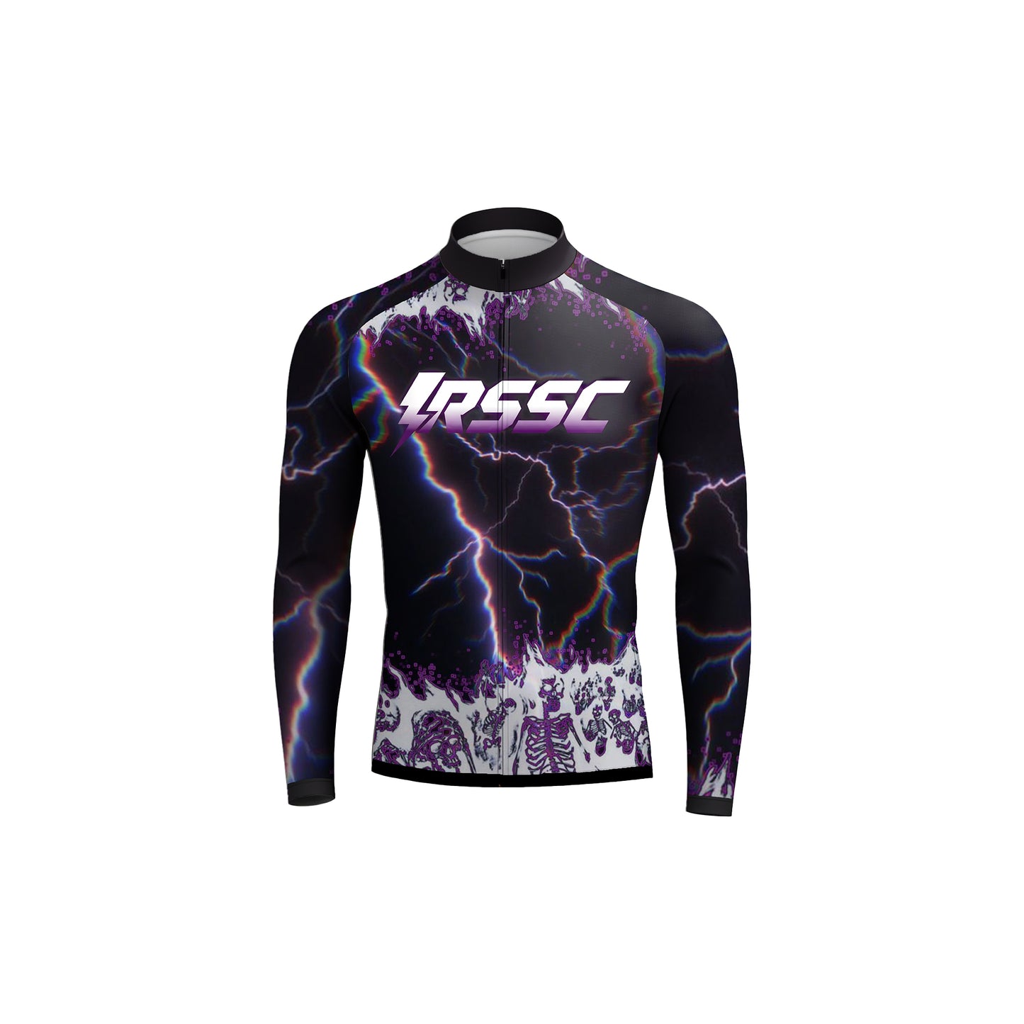 Psychedelic Bolt Skeleton Rider Men's Long Sleeve Cycling Kit
