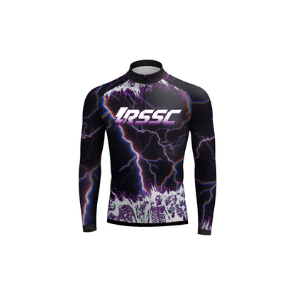 Psychedelic Bolt Skeleton Rider Men's Long Sleeve Cycling Kit