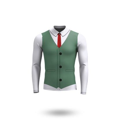 Conjunto ciclista de manga larga para hombre Matón elegante verde