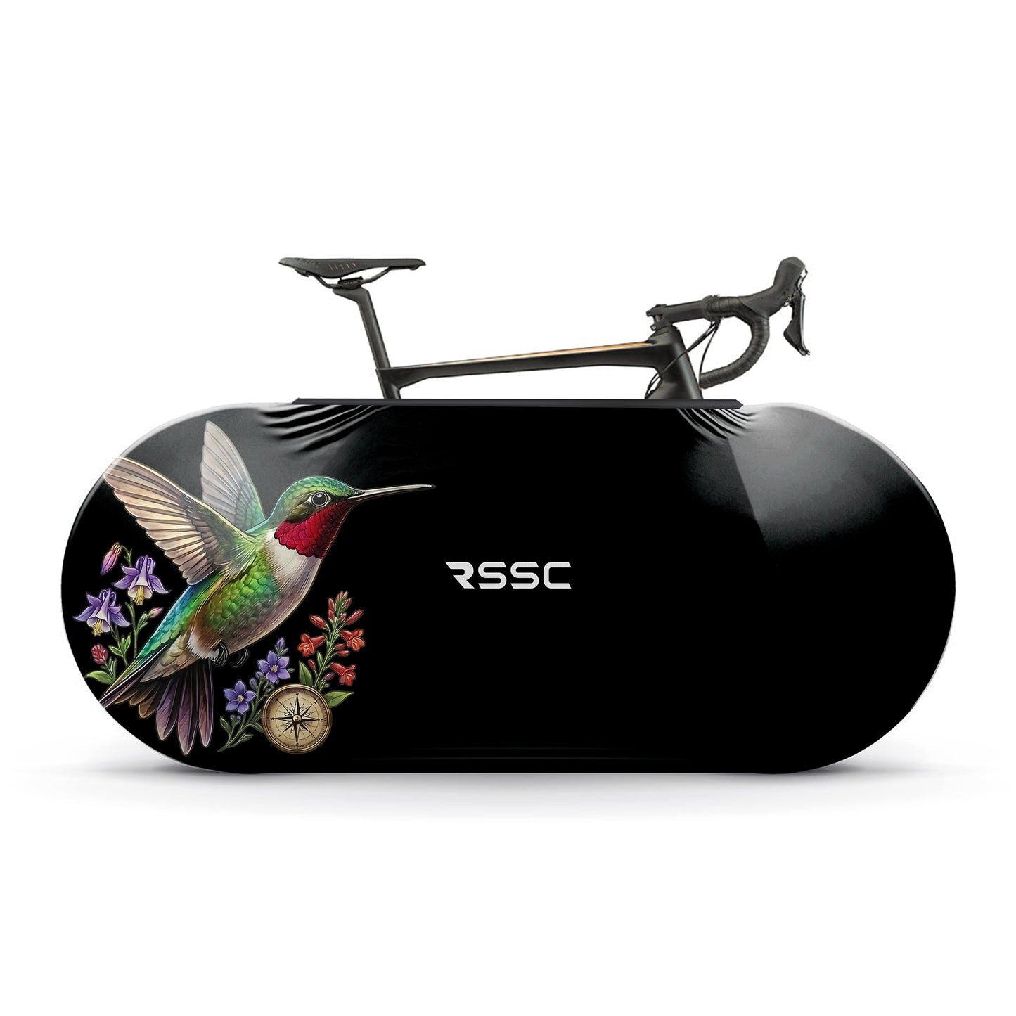 Hummingbird Among Flowers Bicycle Wheels Cover
