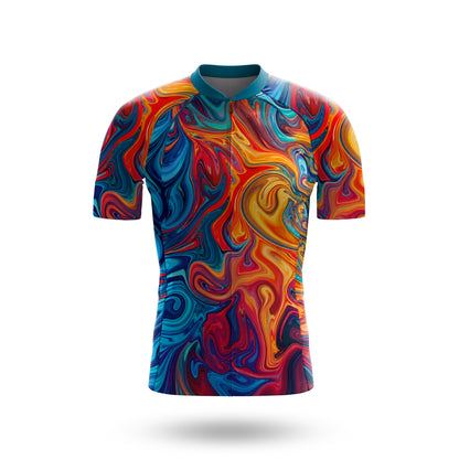 Ensemble de cyclisme marbre liquide pour homme à manches courtes