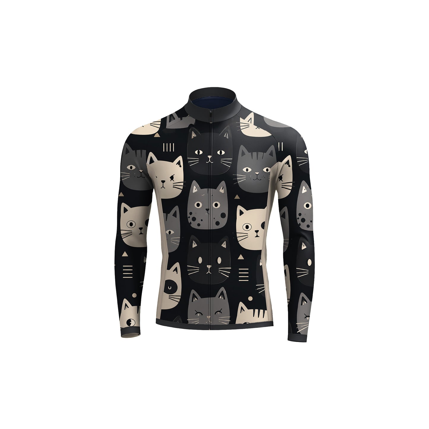 Happy Emoticon Cat Men's Long Sleeve Cycling Kit
