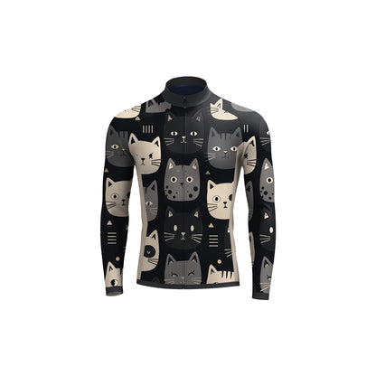 Happy Emoticon Cat Men's Long Sleeve Cycling Kit