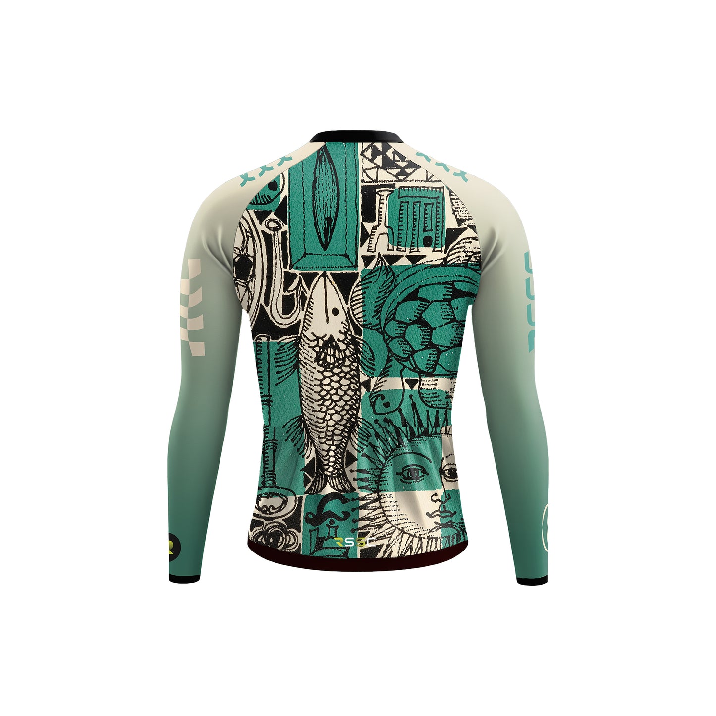 Celadon Sun-Fish Vintage Men's Long Sleeve Cycling Kit
