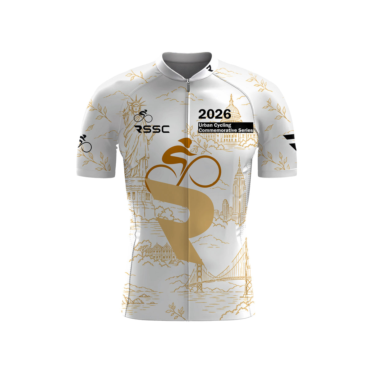 Kurzarm-Radtrikot für Herren „Belgium White“