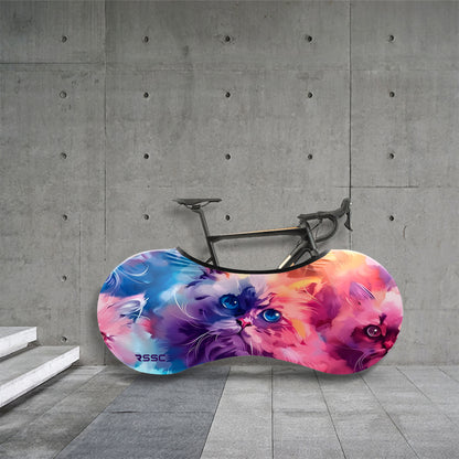 Meow Meow Illustration Bicycle Wheels Cover