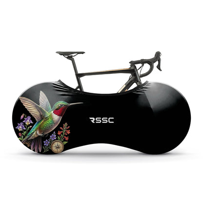 Hummingbird Among Flowers Bicycle Wheels Cover