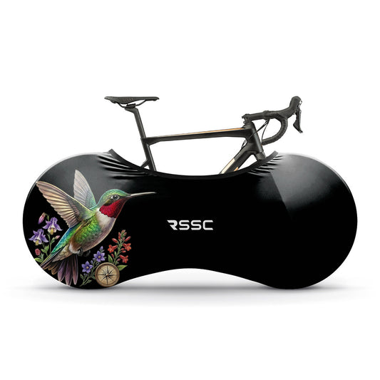 Hummingbird Among Flowers Bicycle Wheels Cover