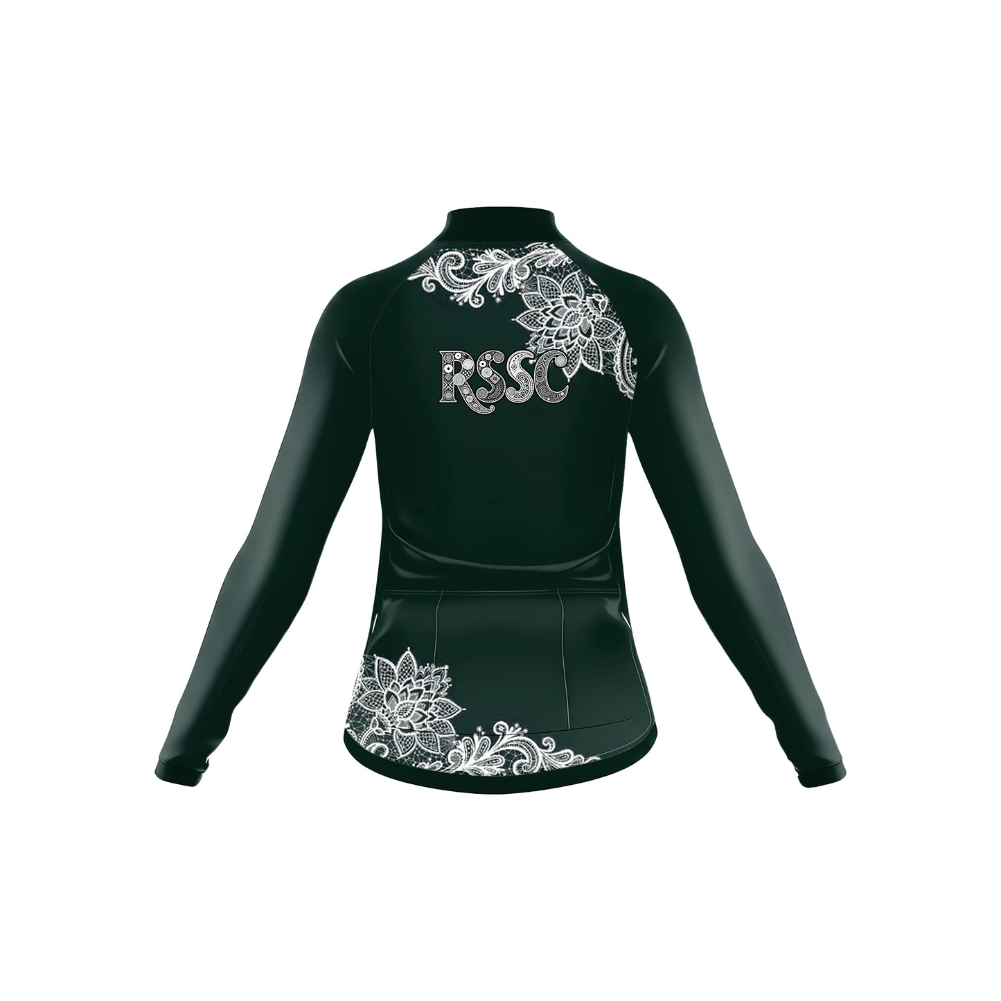 Dark green paisley Women's Long Sleeve Cycling Kit