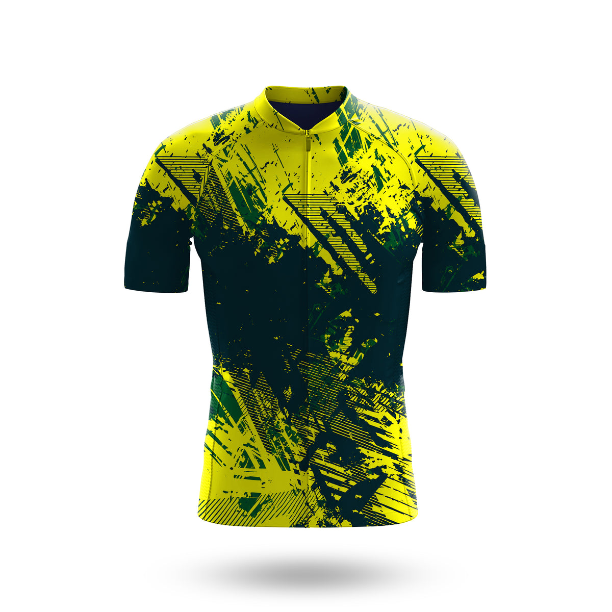 Conjunto de ciclismo de manga corta con textura amarilla para hombre