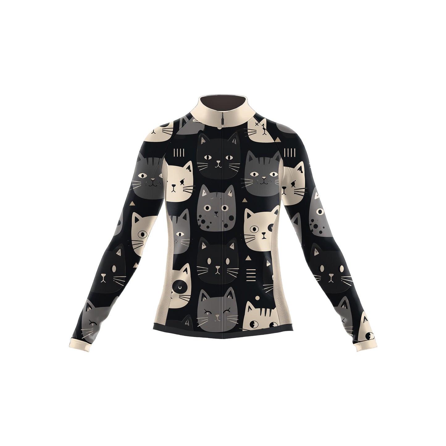 Happy Emoticon Cat Women's Long Sleeve Cycling Kit