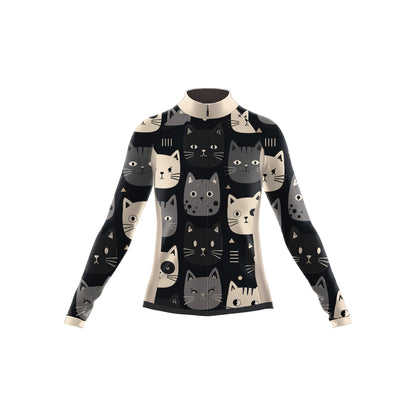 Happy Emoticon Cat Women's Long Sleeve Cycling Kit