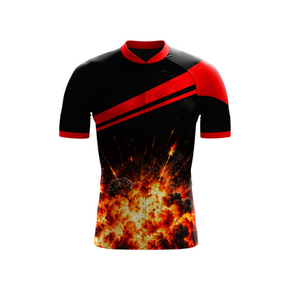 Kurzarm-Radtrikot für Herren „Belgian Surrealismus“