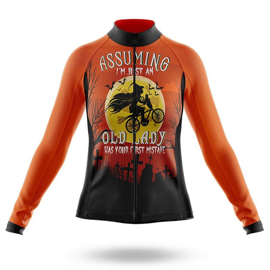 Halloween Langarm-Radtrikot für Damen