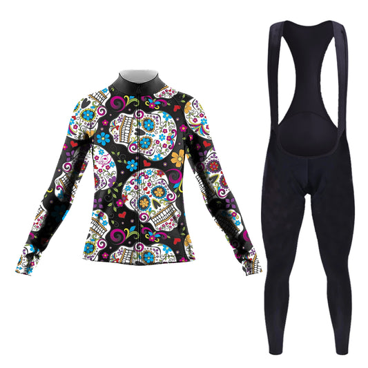 Sugar Skull Women's Long Sleeve Cycling Kit