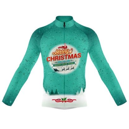 Ensemble de cyclisme à manches longues pour homme avec inscription « Joyeux Noël, Père Noël »