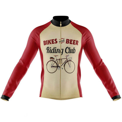 Retro Beer Riding Club Vintage Men's Long Sleeve Cycling Kit