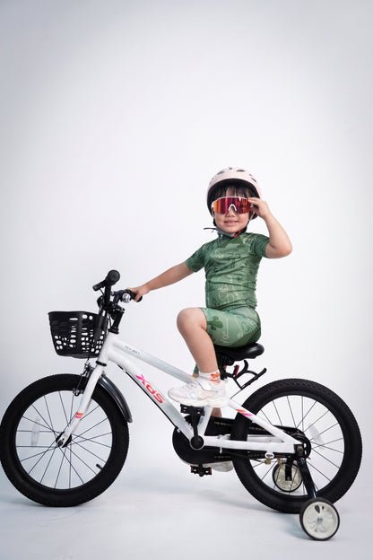 Olive Dinosaur Kid's Short Sleeve Cycling Kit