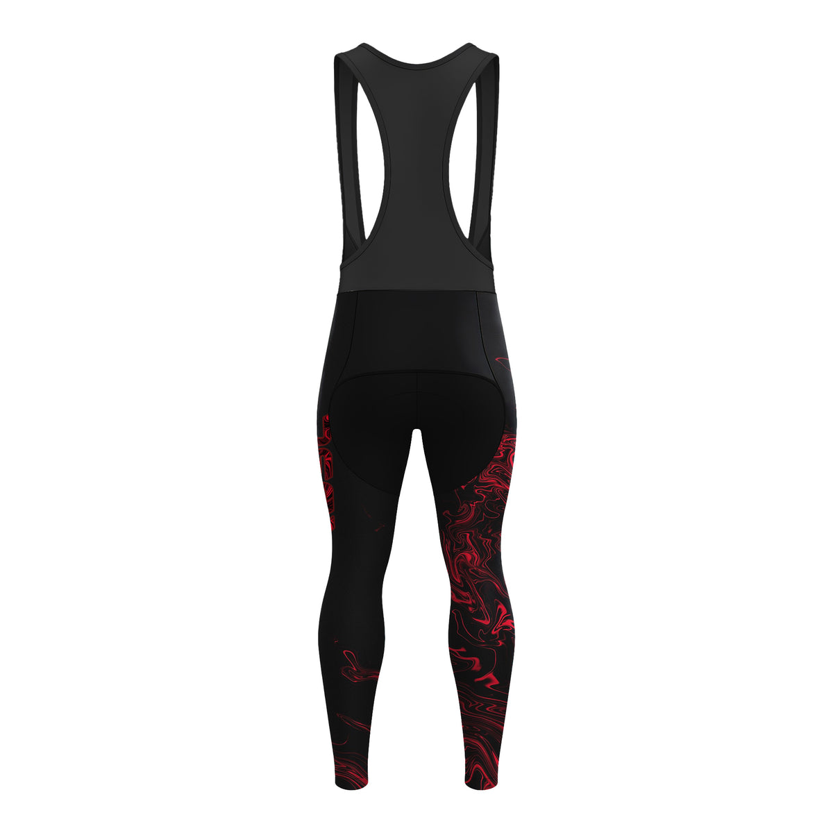 Herren-Radtrikot „Black-Red Fluid“ mit langen Ärmeln