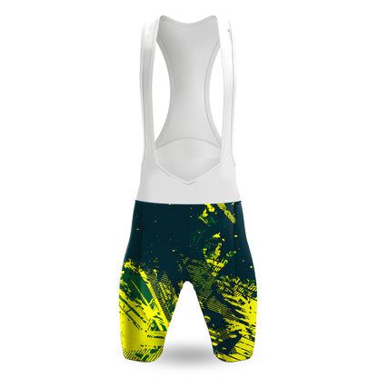 Conjunto de ciclismo de manga corta con textura amarilla para hombre