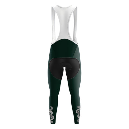 Dark green paisley Women's Long Sleeve Cycling Kit