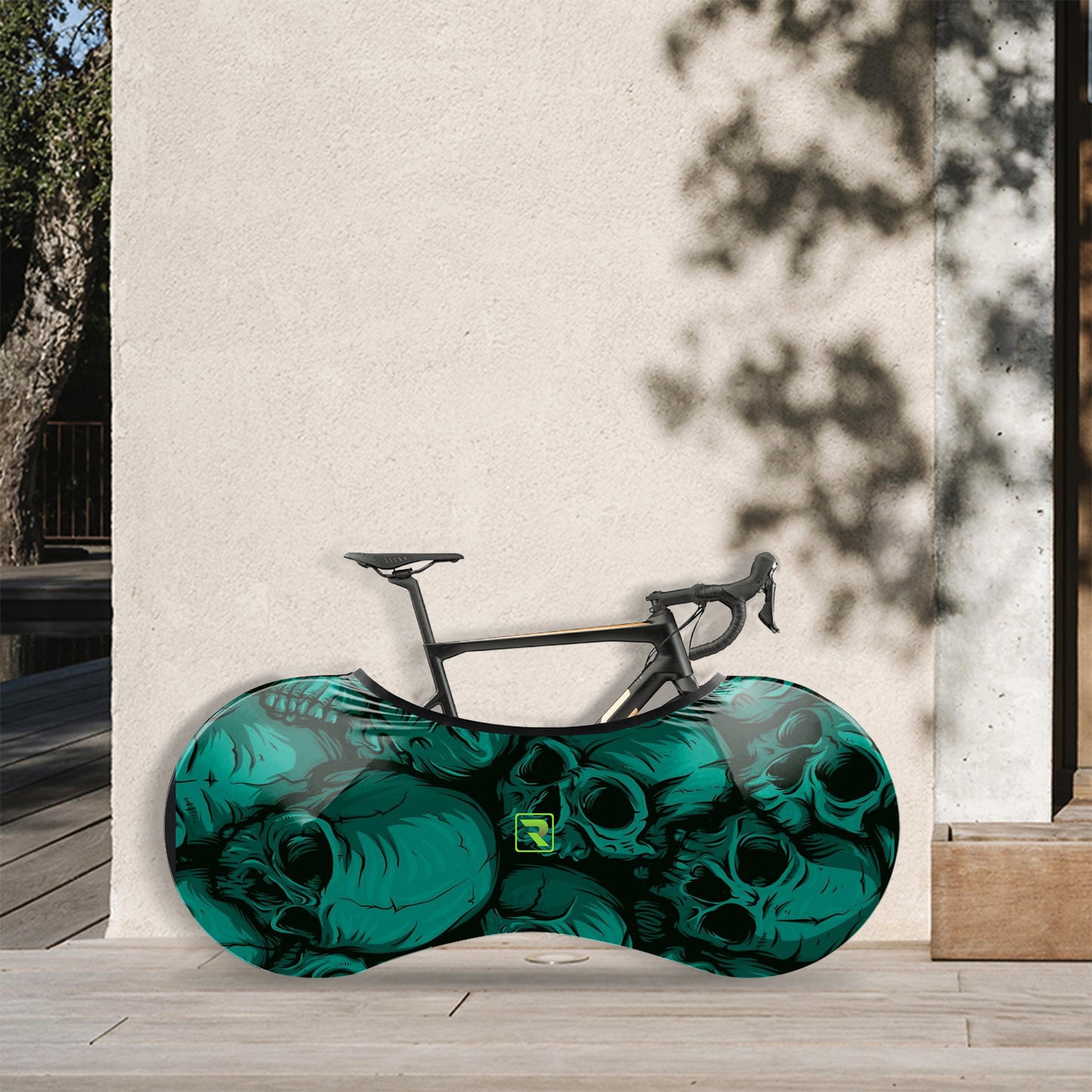 Green Skulls Bicycle Wheels Cover