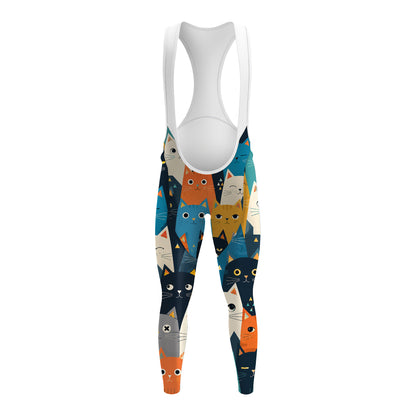 Cartoon Cat Men's Long Sleeve Cycling Kit