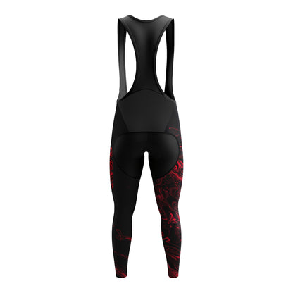 black-red fluid Men's Long Sleeve Cycling Kit