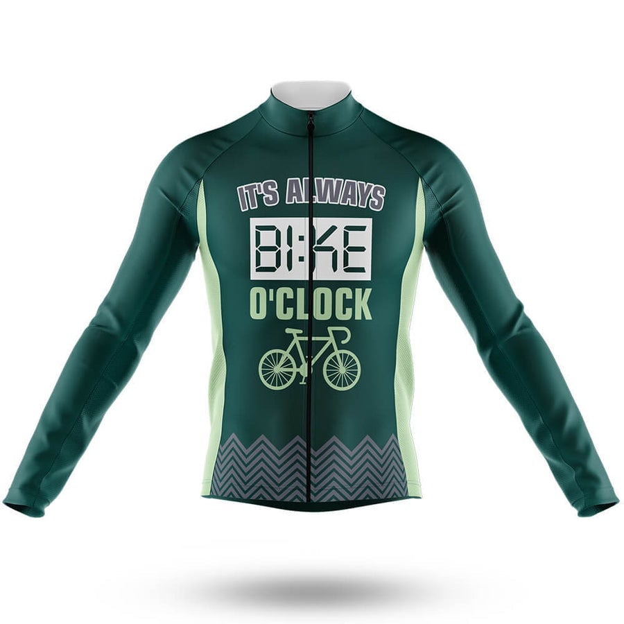 It's Always Bike O'clock Men's Long Sleeve Cycling Jersey