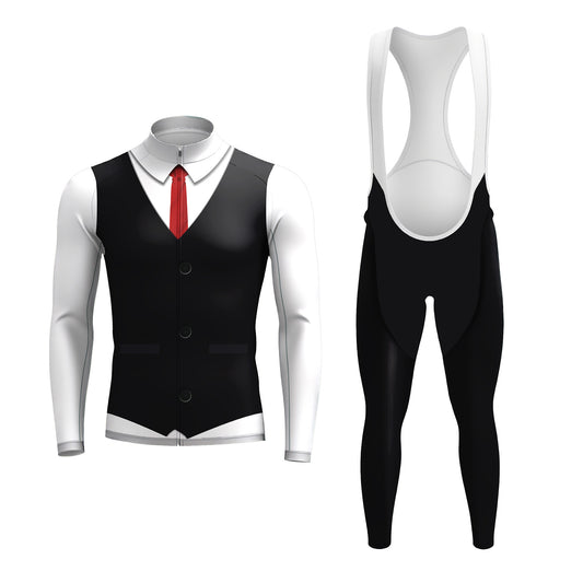 Elegant Thug Black Men's Long Sleeve Cycling Kit